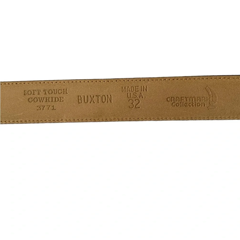 Buxton Soft Touch Cowhide Leather Brown Belt Men’s Size 32 USA style3771…